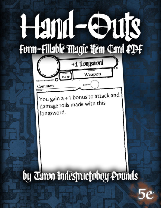 Magic Item Cards (Form-Fillable PDF)